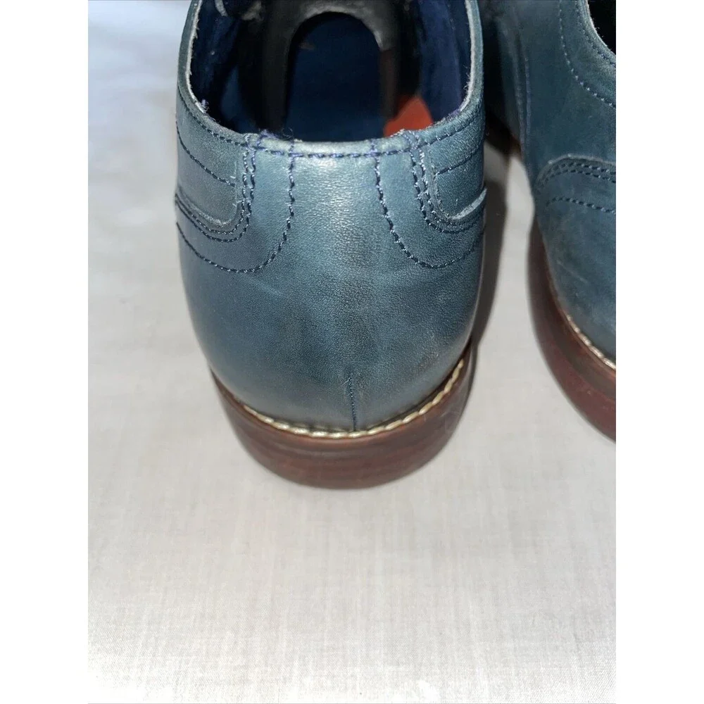 Rockport Trutech Dress Shoes Mens Size 11 M Blue Leather Oxfords Block Heels